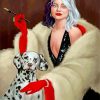 Beautiful Cruella And Dalmatian paint by numbers