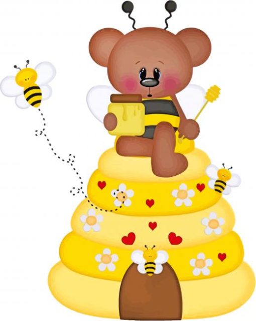 Bee Bear paint by numbers