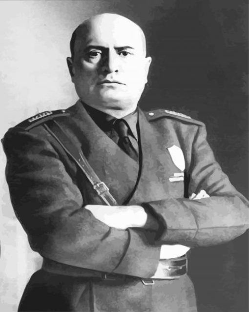 Benito Mussolini Black And White paint by number