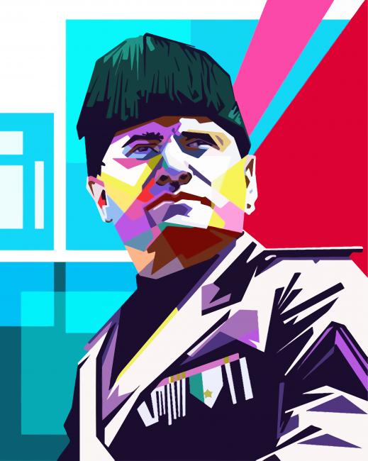 Benito Mussolini Pop Art paint by number