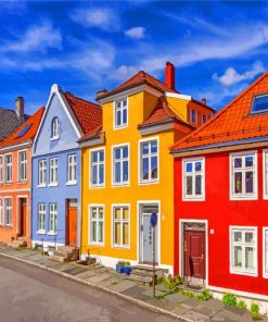 Bergen Colourful Houses paint by numbers