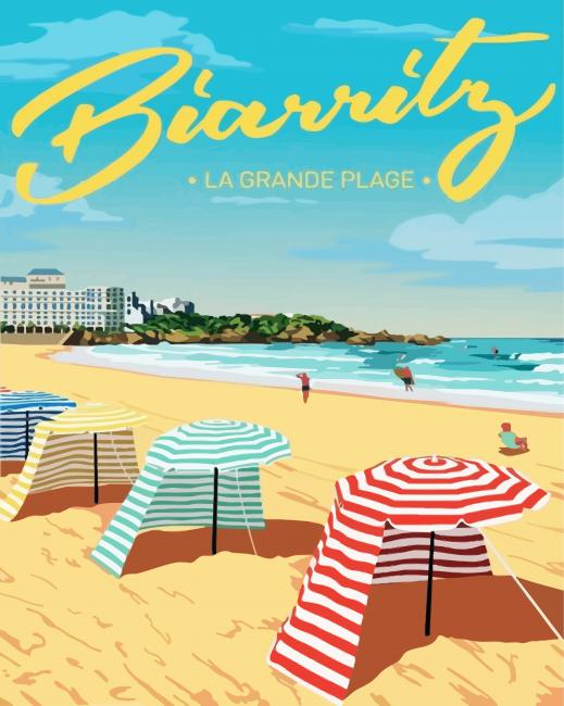 Biarritz France Poster paint by numbers