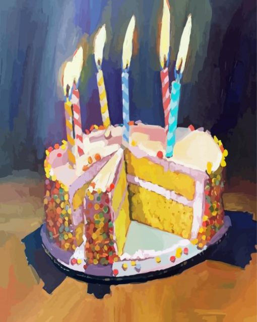 Birthday Cake paint by number