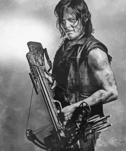 Black And White Daryl Dixon paint by numbers