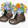 Black Floral Shoes paint by numbers
