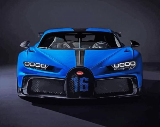 Blue Bugatti paint by numbers