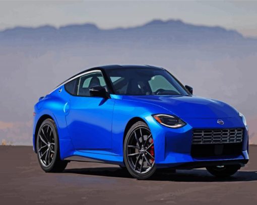 Blue Nissan Z Car paint by numbers