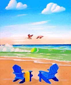 Blue Beach Chair paint by numbers