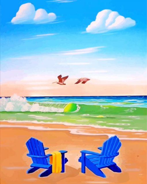 Blue Beach Chair paint by numbers
