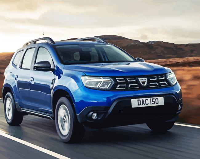 Blue Dacia Duster paint by numbers