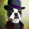 Boston Terrier With Hat paint by number