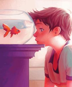 Boy And Fish paint by number