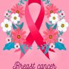 Breast Cancer Awareness Symbol With Crown Flowers paint by numbers