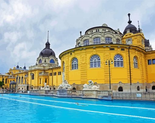 Budapest Széchenyi Thermal Bath paint by number