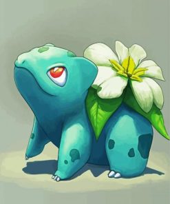 Bullbasaur And White Flower paint by numbers