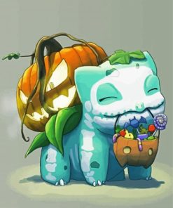 Bullbasaur Celebrating The Halloween paint by numbers