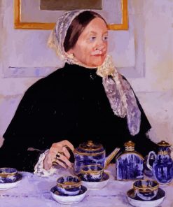 Cassatt Lady At Tea Table paint by number