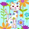 Cat With Flowers paint by numbers