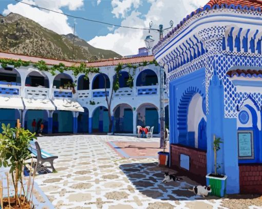 Chefchaouen Morocco paint by numbers
