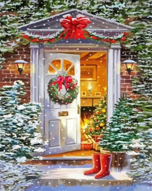 Christmas Door paint by number