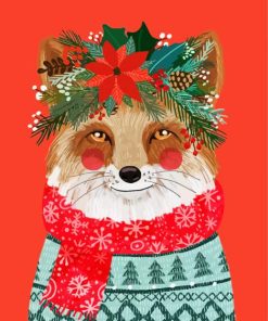 Christmas Fox paint by numbers
