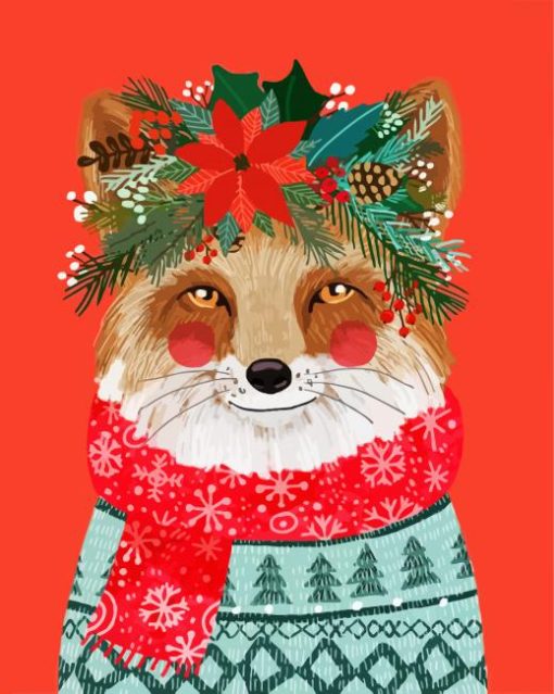 Christmas Fox paint by numbers