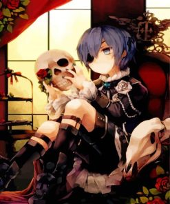 Ciel Phantomive And Skull Head paint by numbers