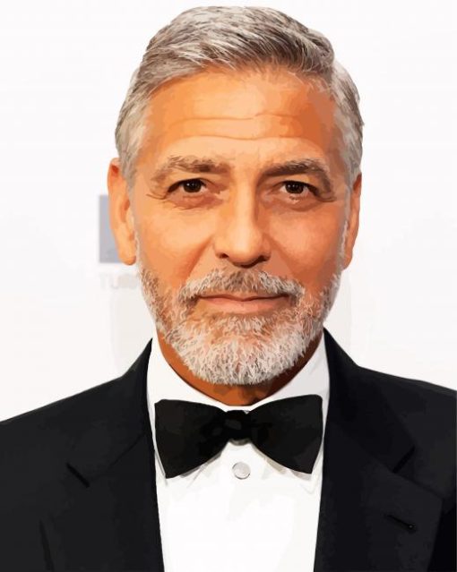 Classy George Clooney paint by number
