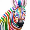 Colourful Zeebra Animal Art paint by numbers