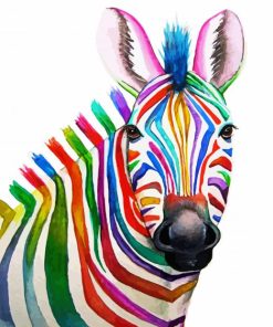 Colourful Zeebra Animal Art paint by numbers