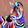 Colourful Zeebra Animal Art paint by number