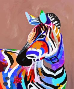 Colourful Zeebra Animal Art paint by number
