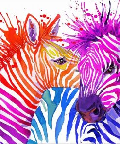 Colourful Zeebras paint by numbers