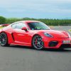 Cool Red Porsche Cayman paint by number