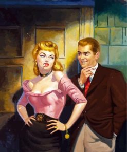 Couple Smoking Cigarette paint by number