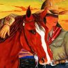 Cowgirl And Horse paint by numbers