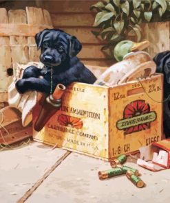 Cute Black Dogs paint by numbers