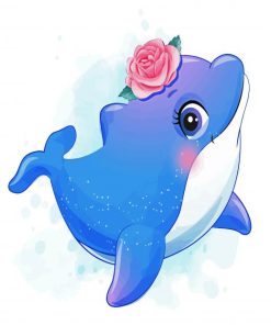 Cute Dolphin paint by number