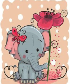 Cute Elephant paint by numbers