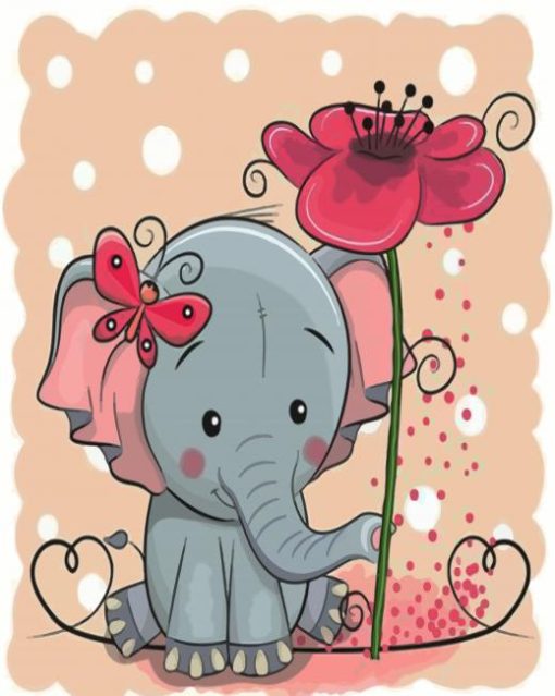 Cute Elephant paint by numbers