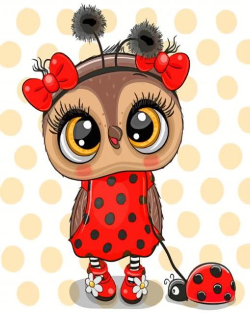 Cute Owl Bug paint by numbers