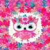 Cute Pink Floral Owl paint by numbers
