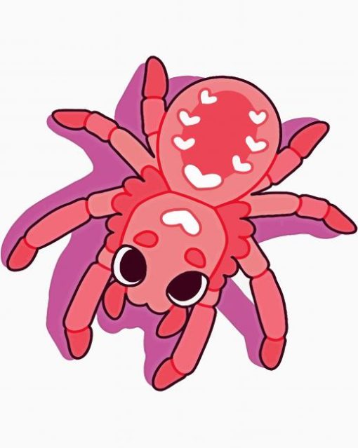 Cute Pink Spider paint by numbers