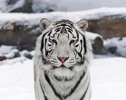 Cute White Tiger paint by numbers