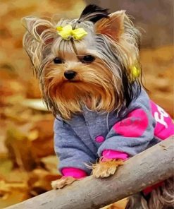 Cute Yorkie Puppy paint by numbers