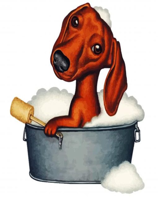 Dachshunds In Bath paint by number