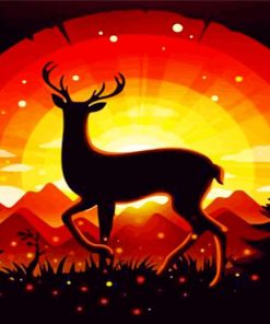 Deer Silhouette paint by numbers