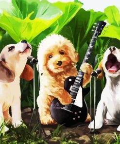 Dog Rock Band paint by numbers