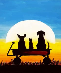 Dogs Silhouette paint by number