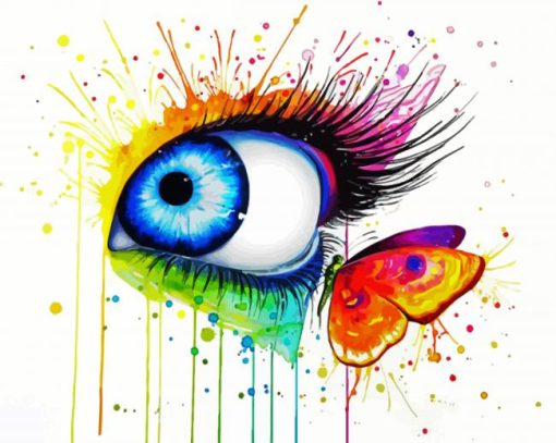 Eye And Butterffly paint by number